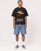 Mockup Boxy Heavyweight Tee Black male full-body 35