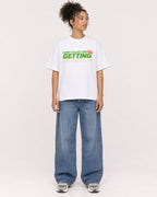 Mockup Boxy Heavyweight Tee White female full-body 20