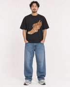 Mockup Boxy Heavyweight Tee Black male full-body 02