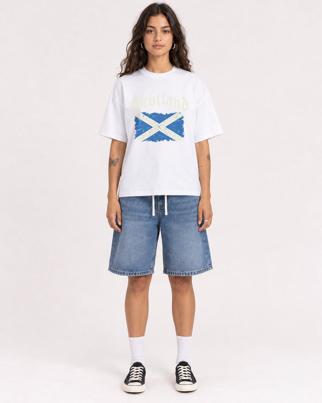 Mockup Boxy Heavyweight Tee White female full-body 06