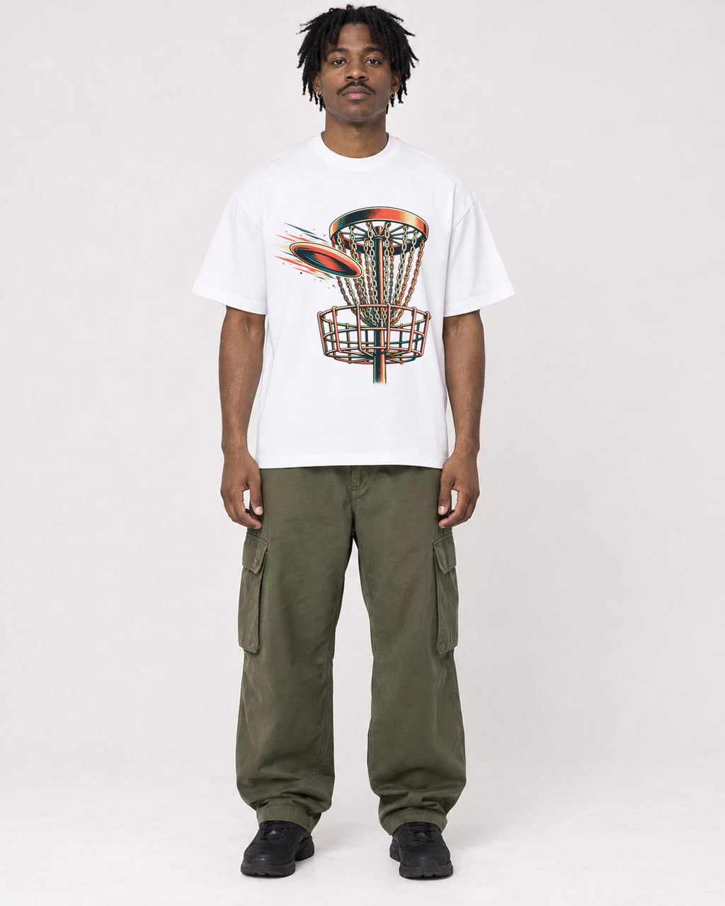Mockup Boxy Heavyweight Tee White male full-body 04