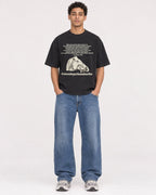Mockup Boxy Heavyweight Tee Black male full-body 10