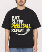 Mockup Boxy Heavyweight Tee Black male close-up 02