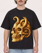 Mockup Boxy Heavyweight Tee Black male close-up 09