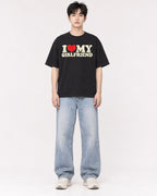 Mockup Boxy Heavyweight Tee Black male full-body 01