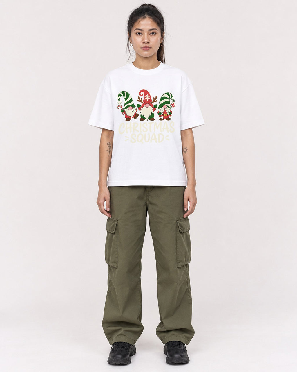 Mockup Boxy Heavyweight Tee White female full-body 42