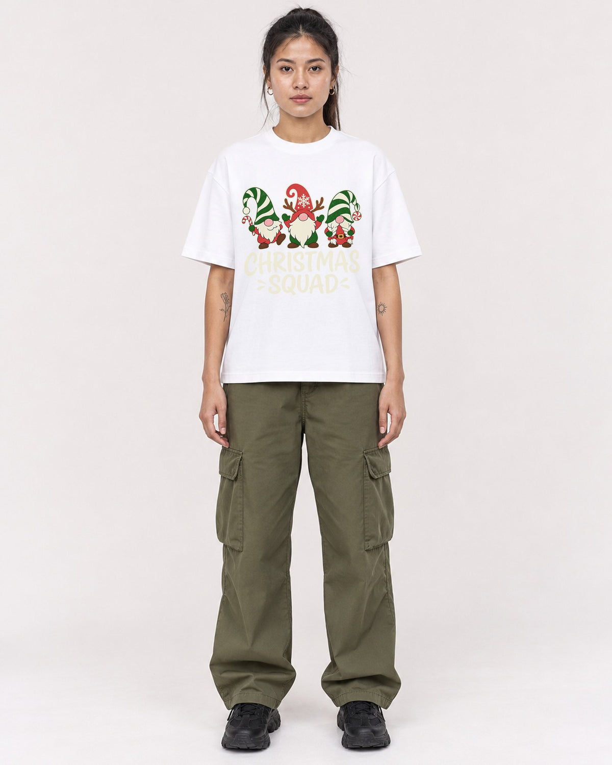 Mockup Boxy Heavyweight Tee White female full-body 42