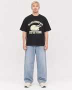 Mockup Boxy Heavyweight Tee Black male full-body 33
