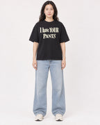 Mockup Boxy Heavyweight Tee Black female full-body 03