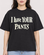 Mockup Boxy Heavyweight Tee Black female close-up 03