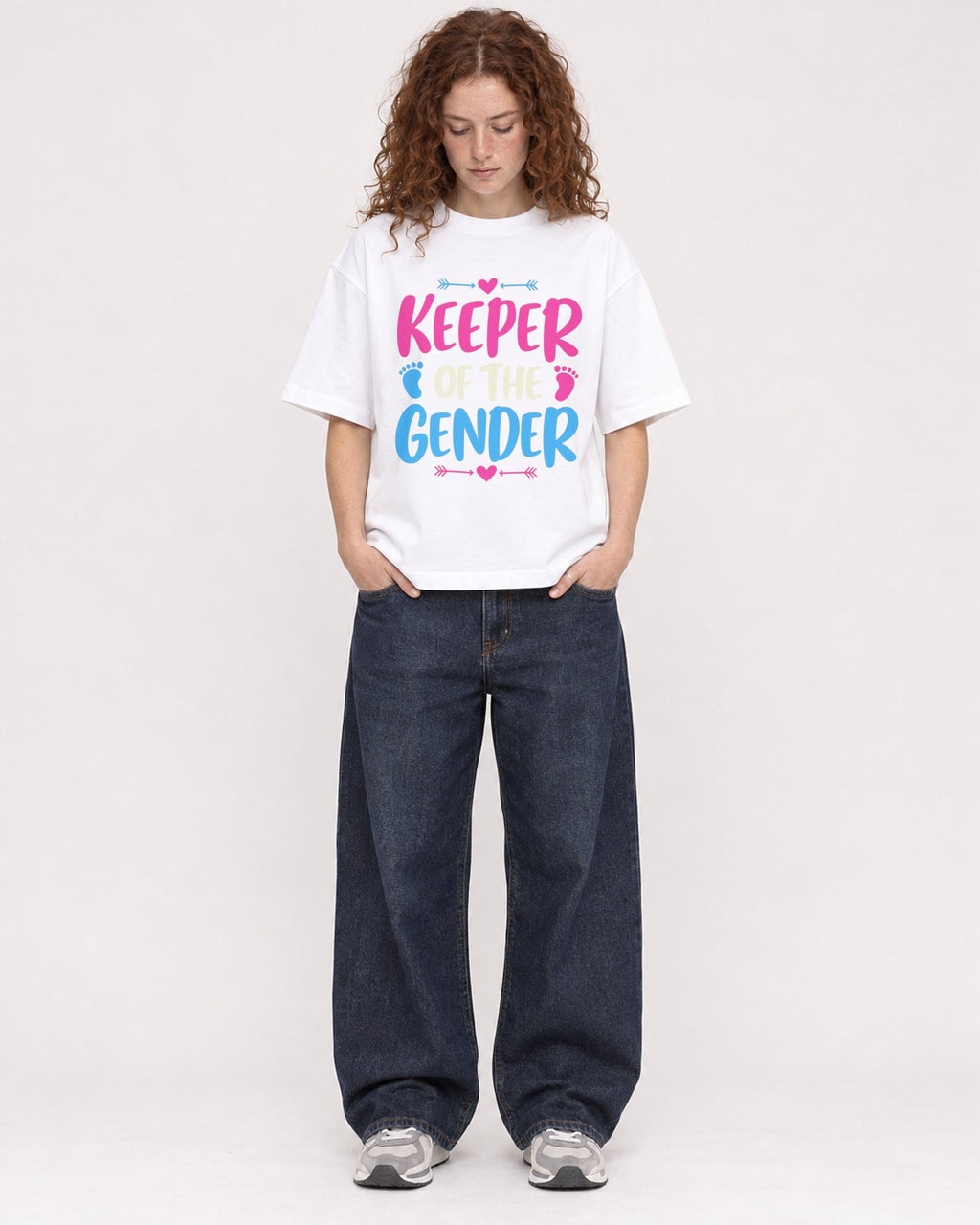 Mockup Boxy Heavyweight Tee White female full-body 09
