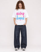 Mockup Boxy Heavyweight Tee White female full-body 09