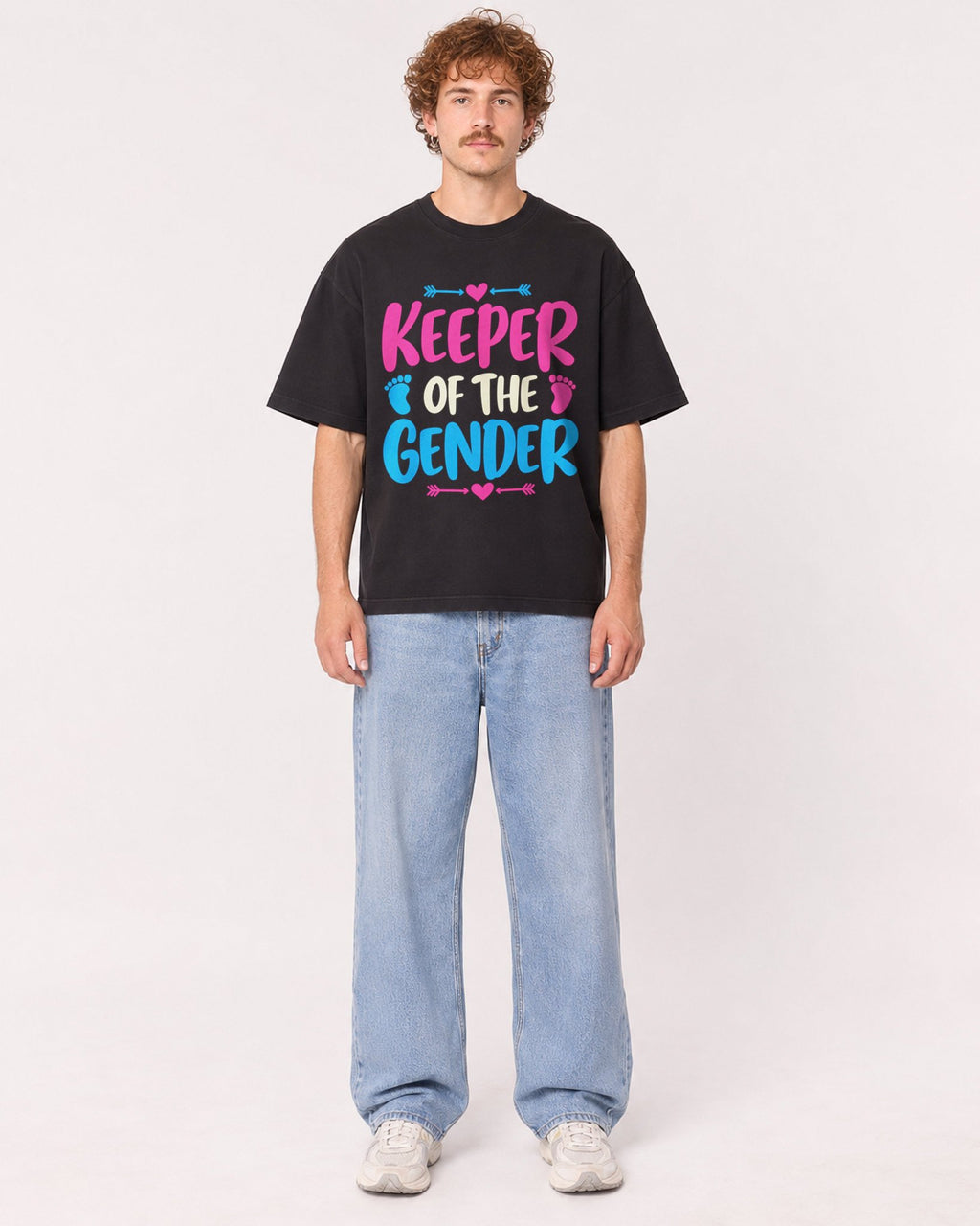 Mockup Boxy Heavyweight Tee Black male full-body 09