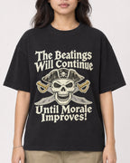 Mockup Boxy Heavyweight Tee Black female close-up 02