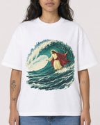 Mockup Boxy Heavyweight Tee White female close-up 30