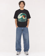 Mockup Boxy Heavyweight Tee Black male full-body 30