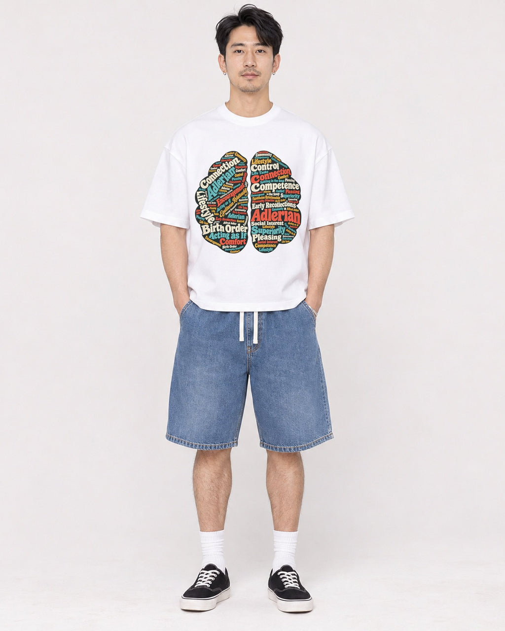 Mockup Boxy Heavyweight Tee White male full-body 13