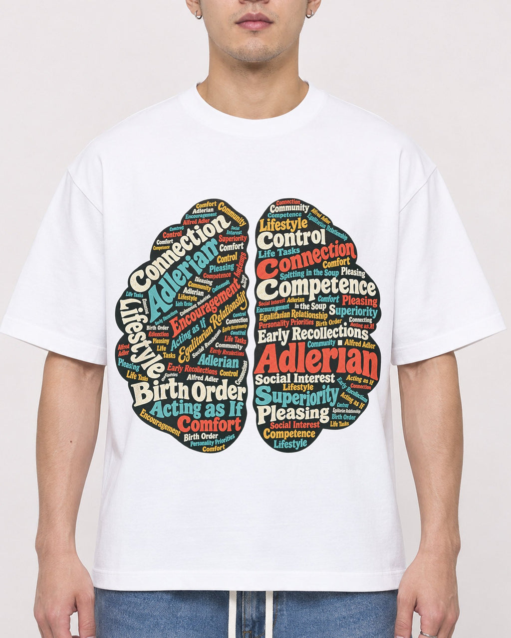 Mockup Boxy Heavyweight Tee White male close-up 13