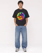 Mockup Boxy Heavyweight Tee Black male full-body 06