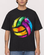 Mockup Boxy Heavyweight Tee Black male close-up 06