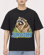 Mockup Boxy Heavyweight Tee Black male close-up 01