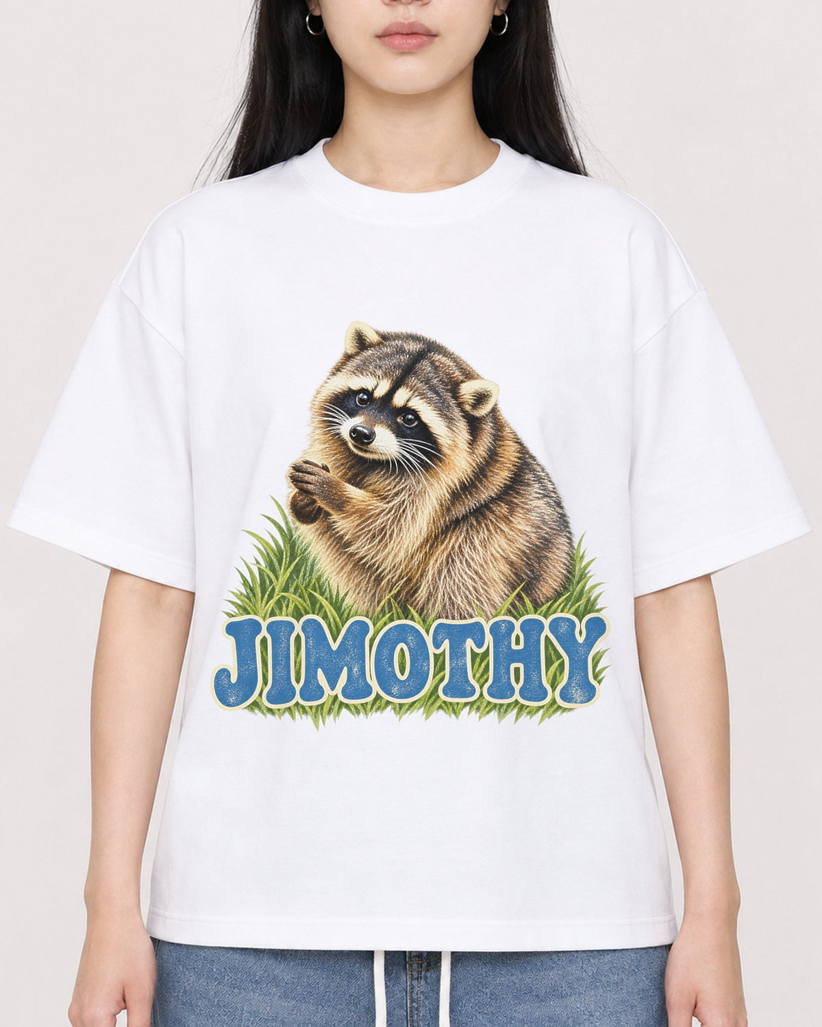 Mockup Boxy Heavyweight Tee White female close-up 01