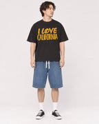 Mockup Boxy Heavyweight Tee Black male full-body 03