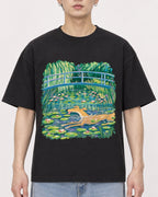Mockup Boxy Heavyweight Tee Black male close-up 01