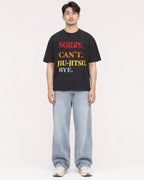 Mockup Boxy Heavyweight Tee Black male full-body 13