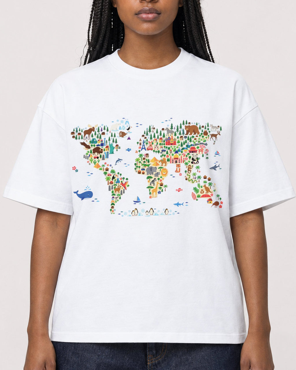 Mockup Boxy Heavyweight Tee White female close-up 04