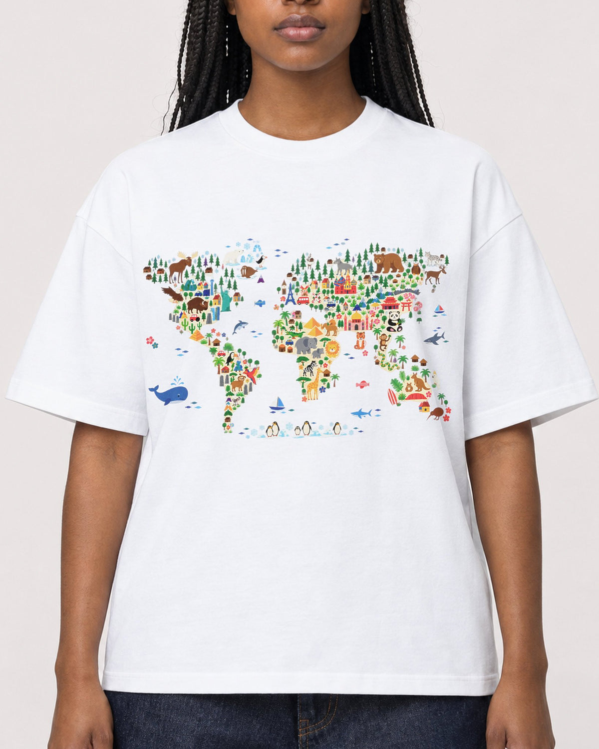 Mockup Boxy Heavyweight Tee White female close-up 04