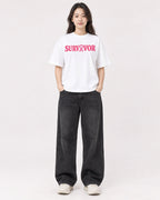 Mockup Boxy Heavyweight Tee White female full-body 03