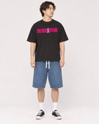Mockup Boxy Heavyweight Tee Black male full-body 03
