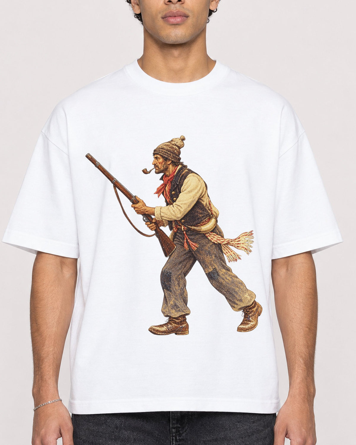 Mockup Boxy Heavyweight Tee White male close-up 10