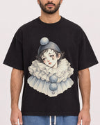 Mockup Boxy Heavyweight Tee Black male close-up 27