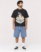 Mockup Boxy Heavyweight Tee Black male full-body 27