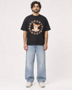 Mockup Boxy Heavyweight Tee Black male full-body 17