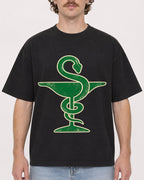 Mockup Boxy Heavyweight Tee Black male close-up 09