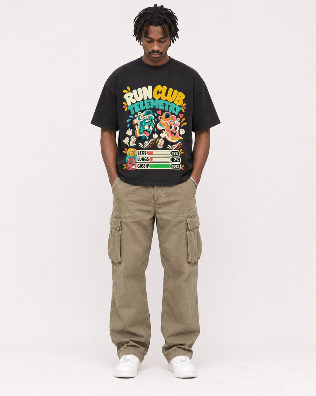 Mockup Boxy Heavyweight Tee Black male full-body 04