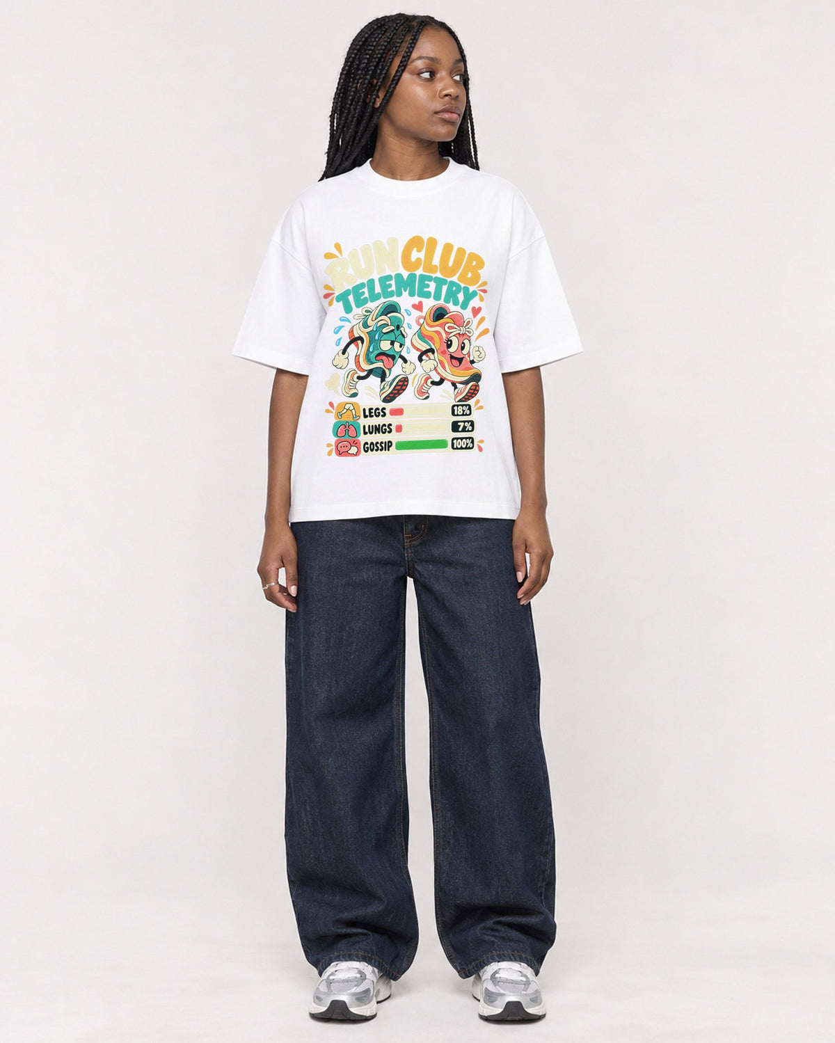 Mockup Boxy Heavyweight Tee White female full-body 04