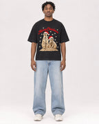 Mockup Boxy Heavyweight Tee Black male full-body 05