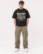 Mockup Boxy Heavyweight Tee Black male full-body 08