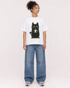 Mockup Boxy Heavyweight Tee White female full-body 20