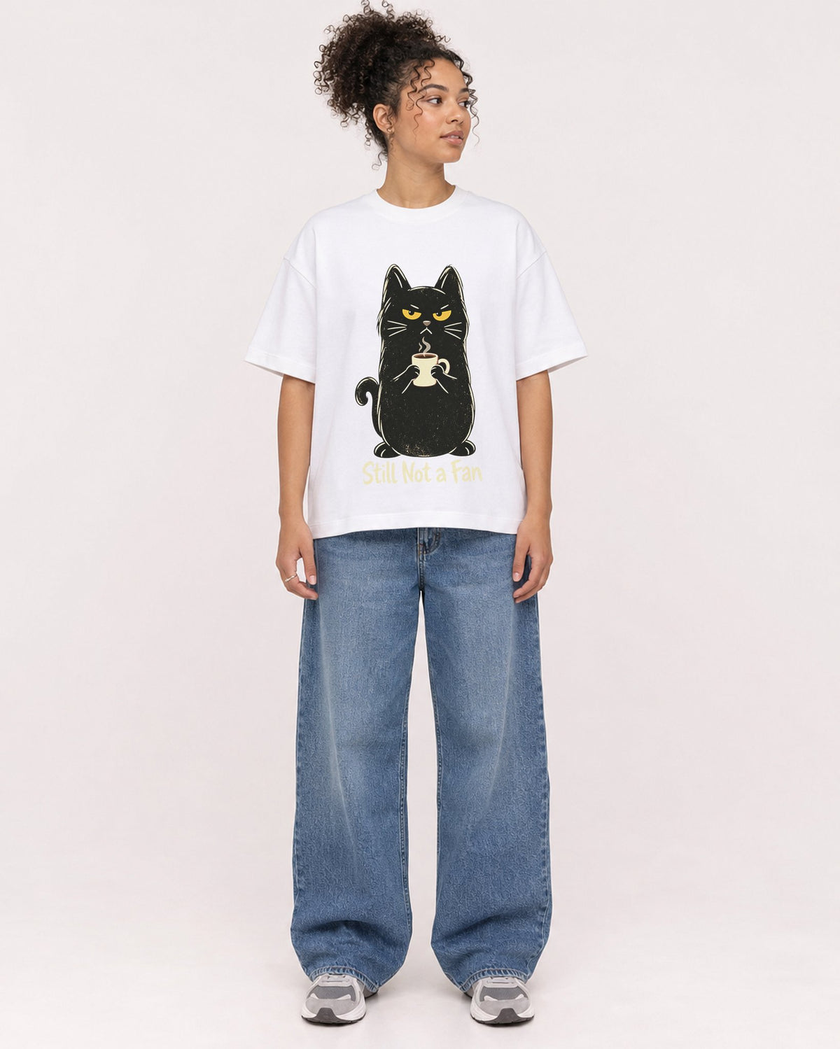 Mockup Boxy Heavyweight Tee White female full-body 20