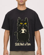 Mockup Boxy Heavyweight Tee Black male close-up 20