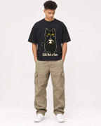 Mockup Boxy Heavyweight Tee Black male full-body 20