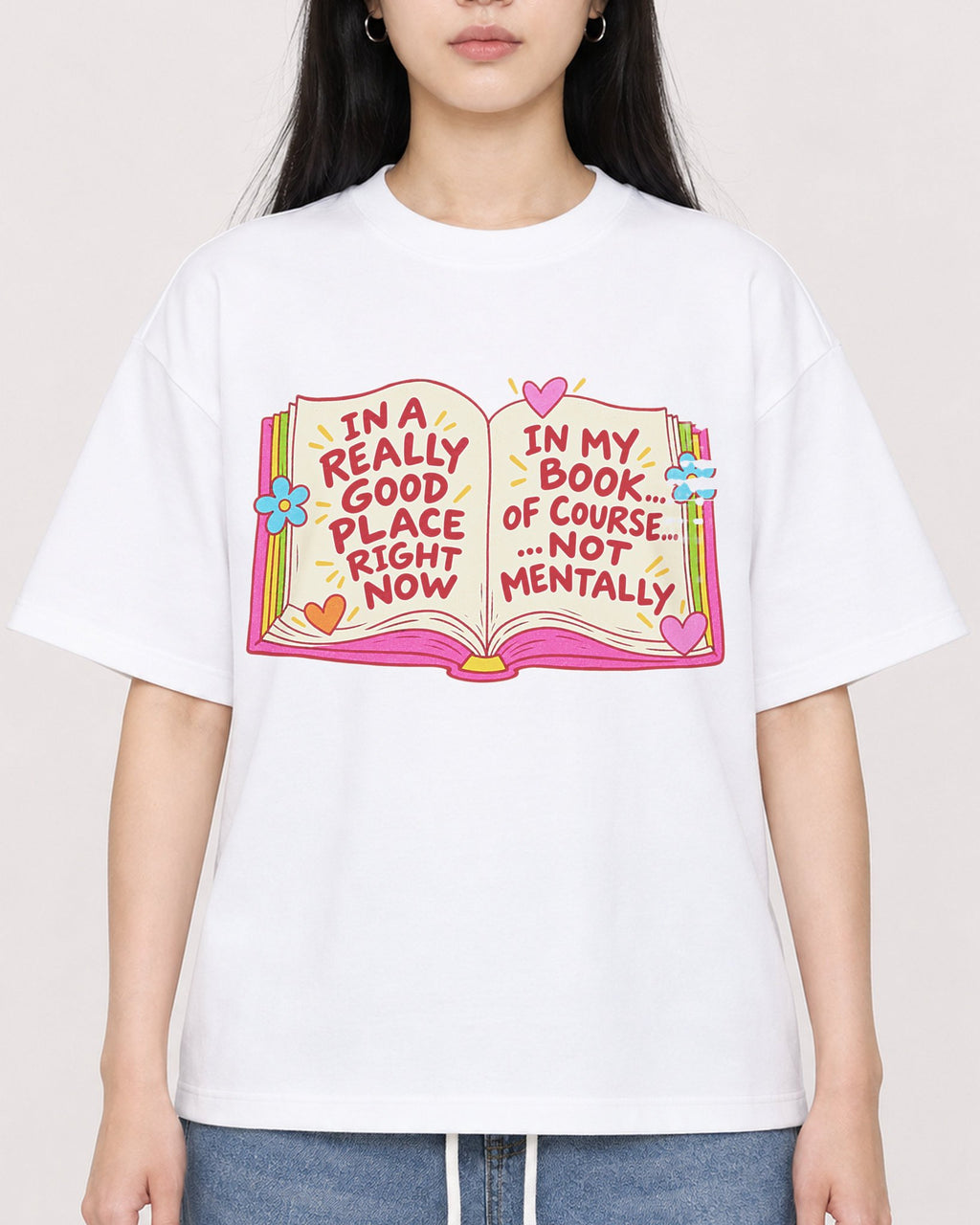 Mockup Boxy Heavyweight Tee White female close-up 01