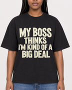 Mockup Boxy Heavyweight Tee Black female close-up 04