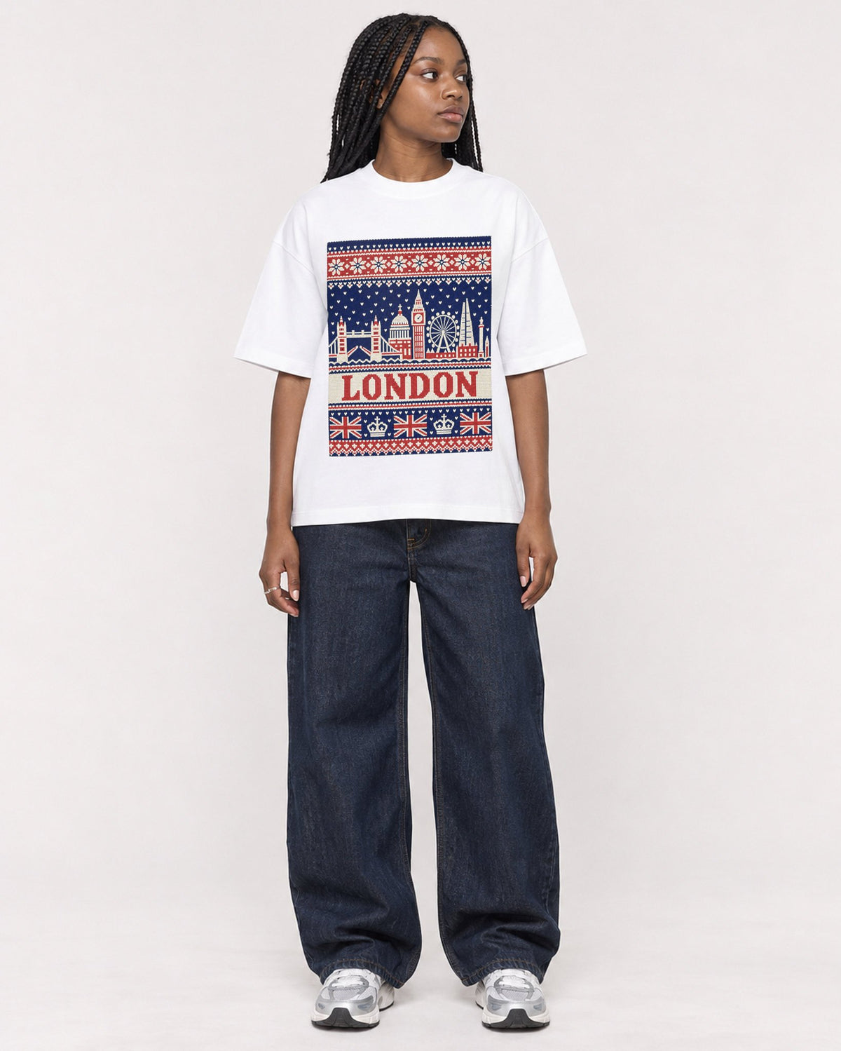 Mockup Boxy Heavyweight Tee White female full-body 04