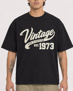 Mockup Boxy Heavyweight Tee Black male close-up 36